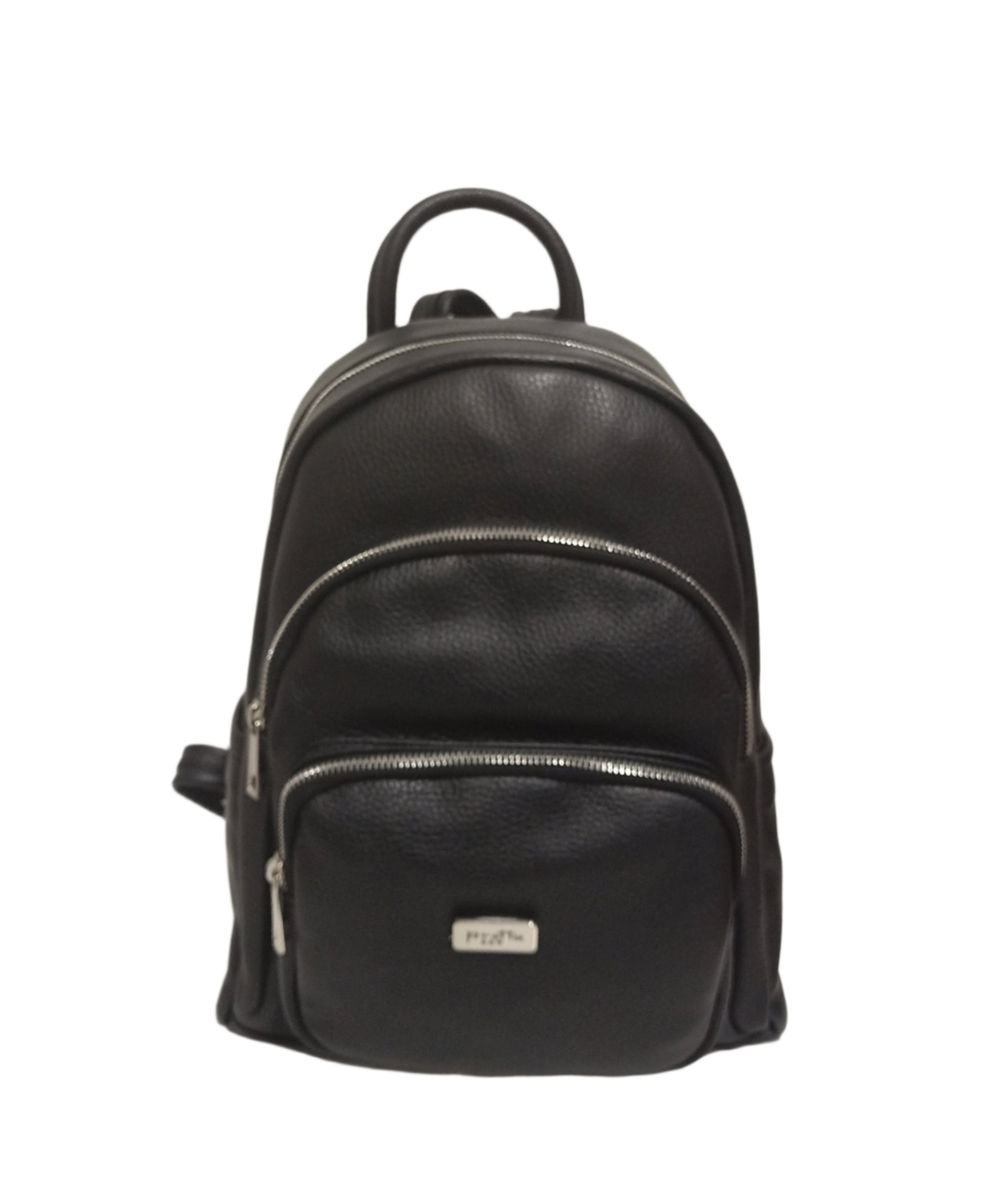 Pretta rucsac din piele naturala, format incapator, ton negru, buzunare utile